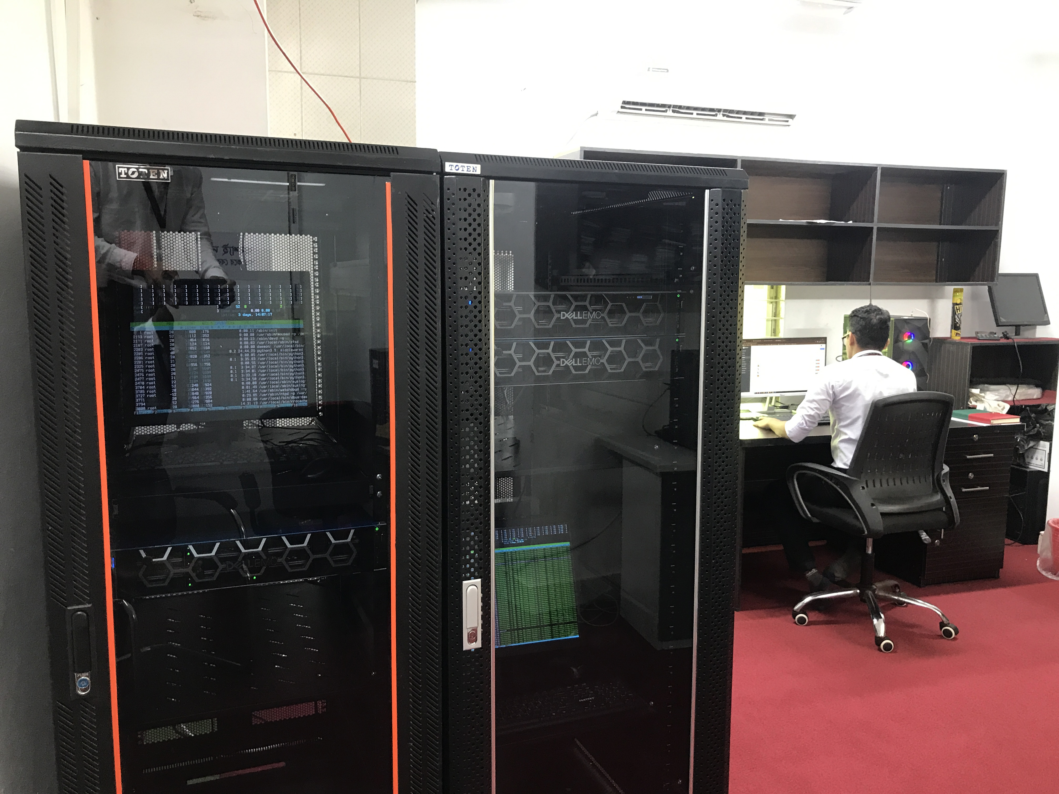 Core racks — aisle view